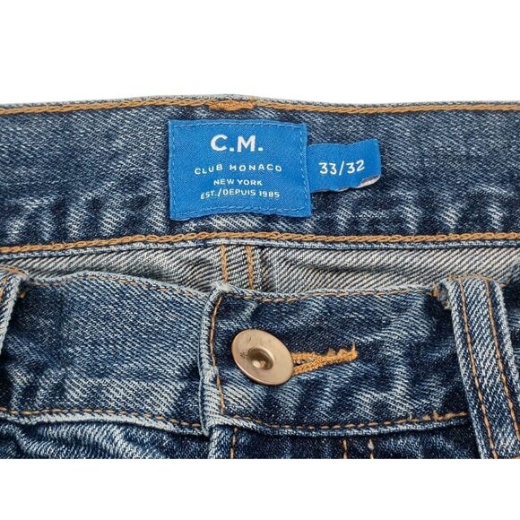 Club Monaco Jeans Mens 33x32 Blue Japanese Indigo Denim Straight Leg Made Japan - Picture 5 of 11